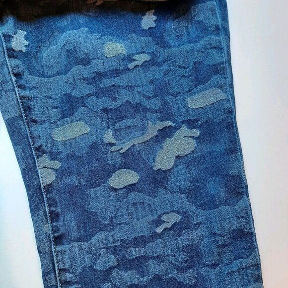 Soft Surroundings Jeans Womens Medium Blue Camo Skinny Pull On Jegging Stretch - Picture 7 of 11